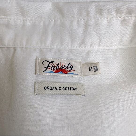 FAHERTY The Uptown Shirt Whisper Ivory Lightweight Organic Cotton Womens Sz M - Picture 12 of 15
